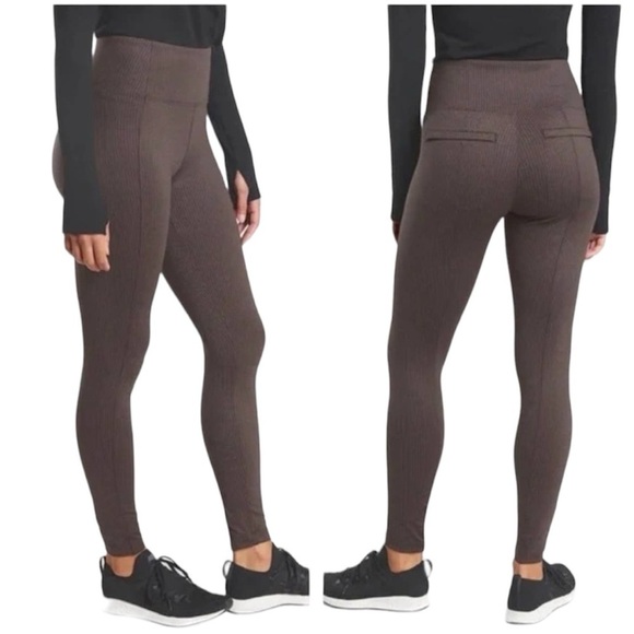Athleta | Delancey Houndstooth Leggings Brown Black Size XS - Picture 1 of 9